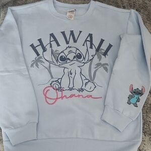 Disney Stitch Hawaii Ohana Sweatshirt - Light Blue